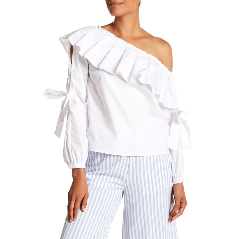 ENGLISH FACTORY asymmetrical wove top